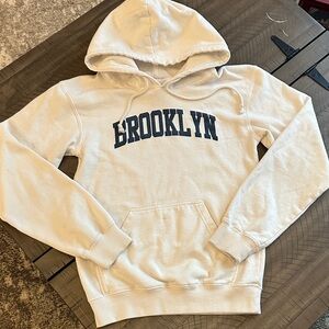 Brooklyn New York White Hoodie Sweatshirt for Women